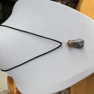 SOLD -Natural Grey Agate crystal necklace